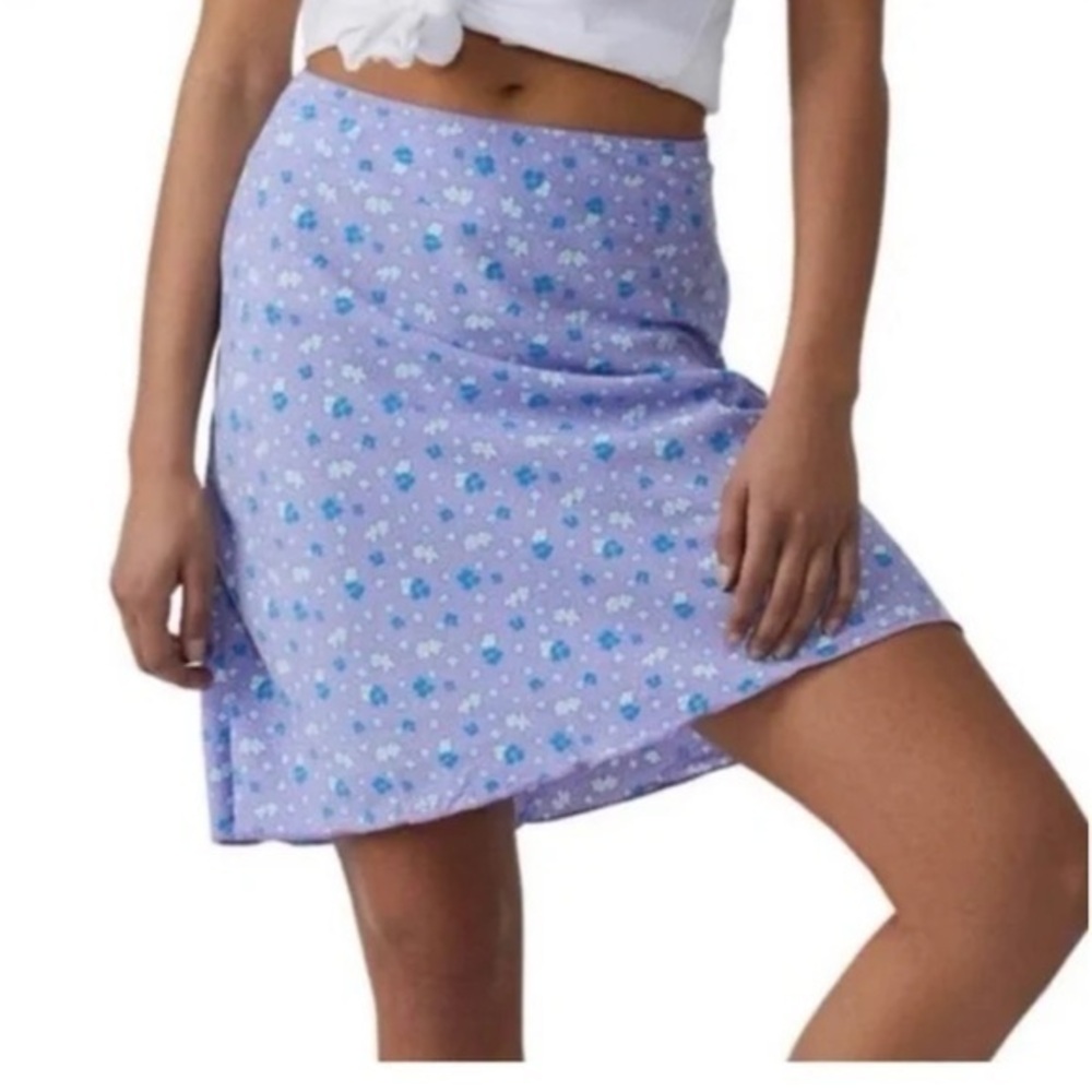 NWT Free People Irl Floral Slip Skirt in Icy Combo